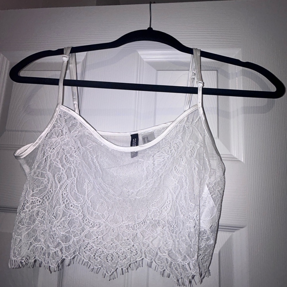 H&M White Lace Camisole Top